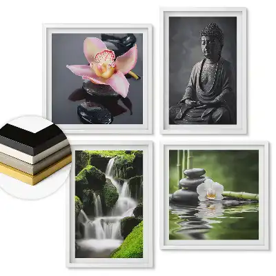 Set 4 tablouri înrămate Armonia naturii și liniștea sufletească