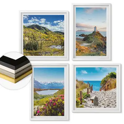 Set tablouri înrămate Peisaje naturale în diferite anotimpuri