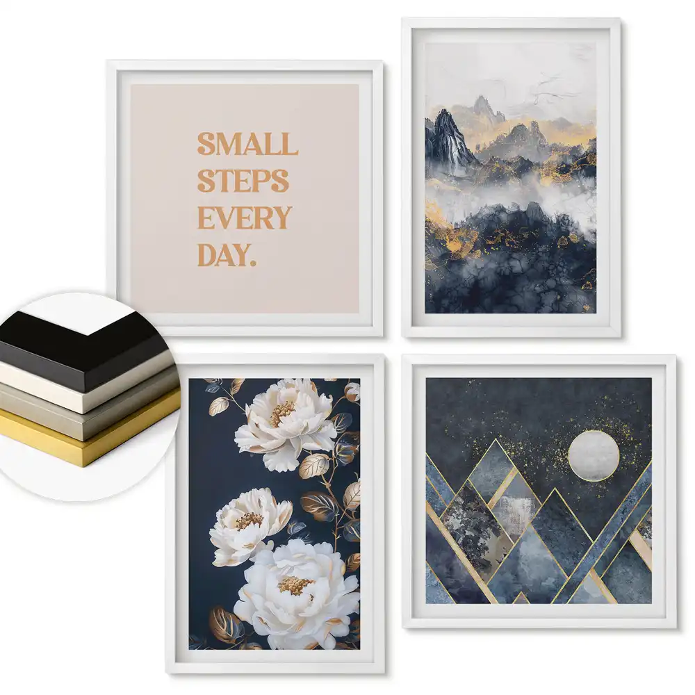 Set de 4 tablouri înrămate Armonia naturii și inspirațiile de zi cu zi