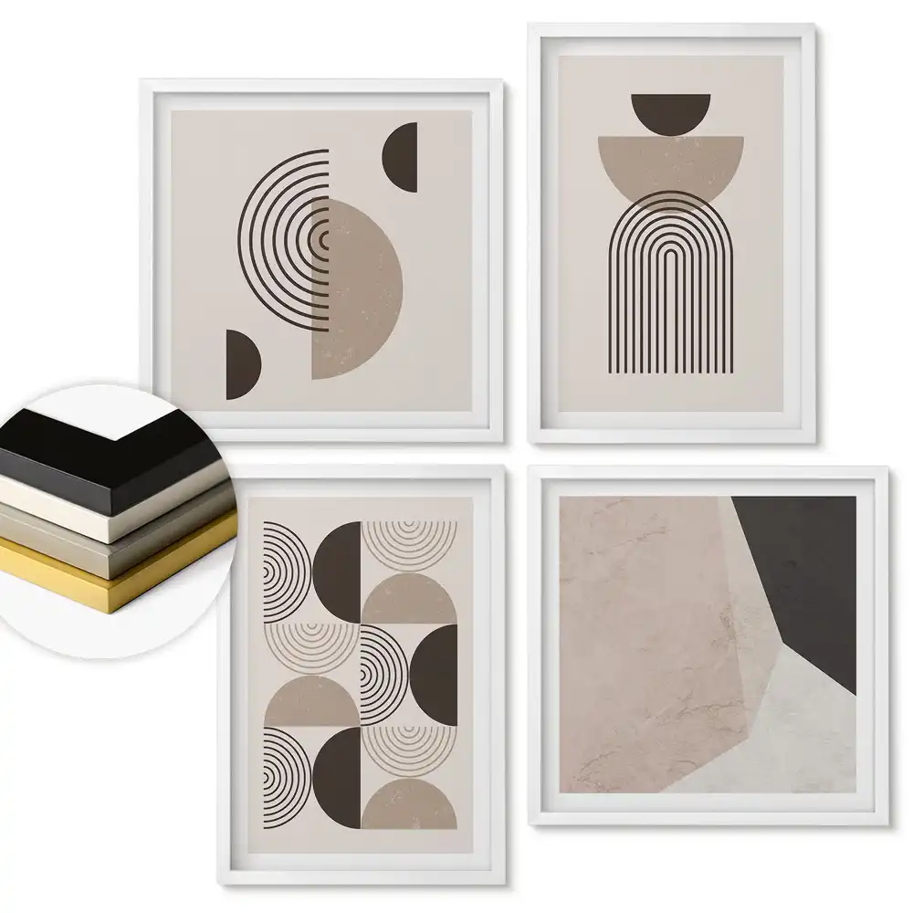 Set tablouri înrămate Compoziții abstracte în culori discrete