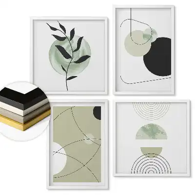 Set de tablouri înrămate Compoziții abstracte în culori discrete