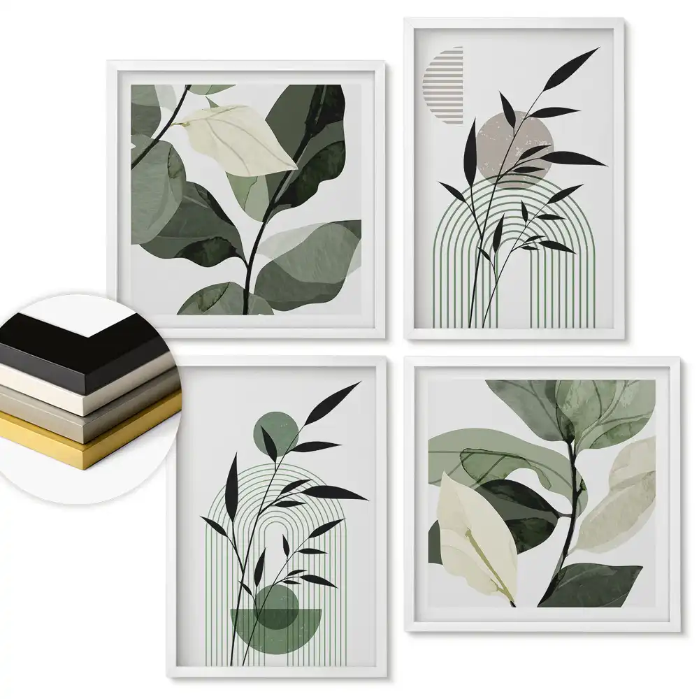 Set tablouri înrămate Inspirații din plante într-un stil minimalist