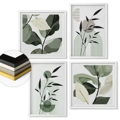 Set de tablouri înrămate Inspirații din plante în stil minimalist
