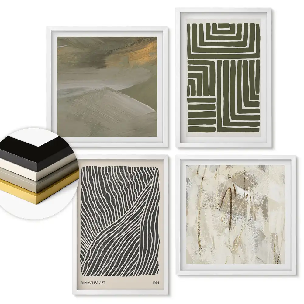 Set tablouri înrămate Compoziții abstracte în culori discrete