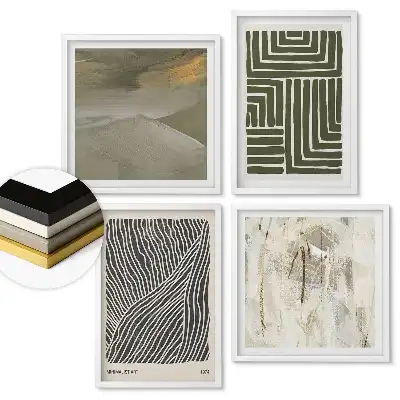 Set de tablouri înrămate Compoziții abstracte în culori discrete