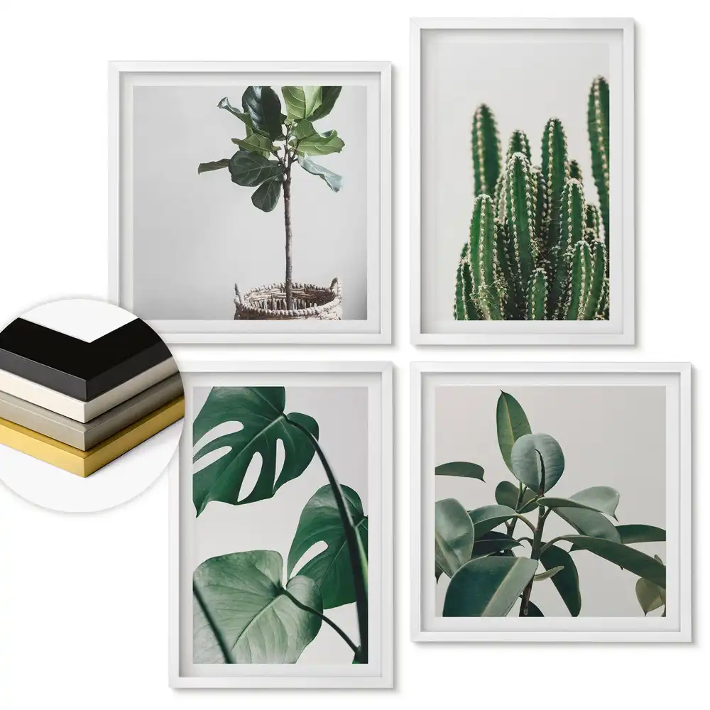 Set tablouri înrămate Armonie verde într-un stil minimalist
