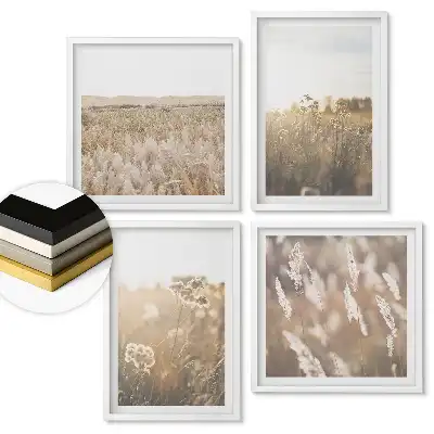 Set de tablouri înrămate Peisaje florale în lumină blândă