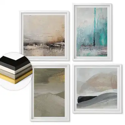 Set tablouri înrămate Peisaje abstracte în culori discrete