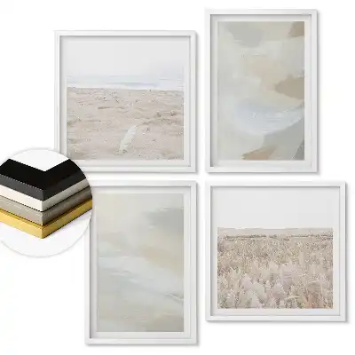 Set de 4 tablouri înrămate Frumusețe naturală în nuanțe delicate