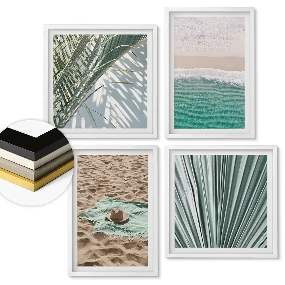 Set de tablouri înrămate Inspirații tropicale în culori naturale
