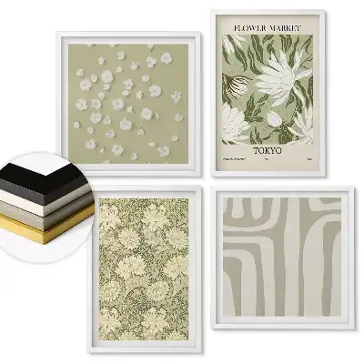 Set de tablouri înrămate Inspirații florale în culori discrete