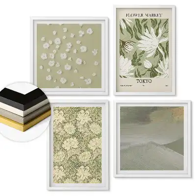 Set tablouri înrămate Inspirații florale în culori discrete