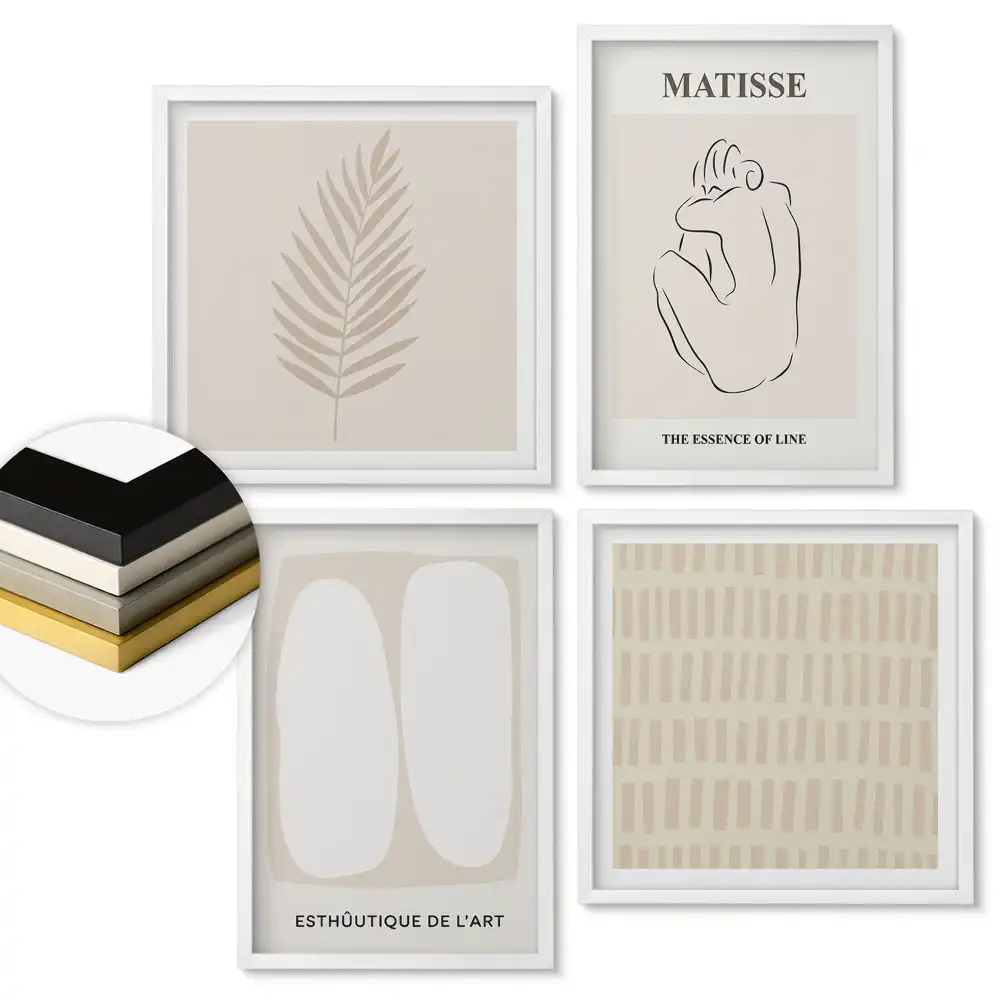 Set de tablouri înrămate Inspirații minimaliste în culori neutre