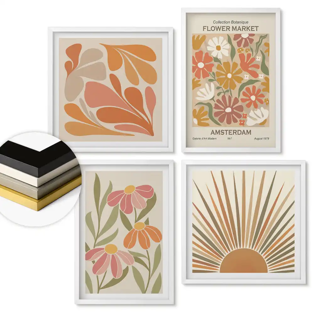 Set de tablouri înrămate Inspirații florale din Amsterdam și soare