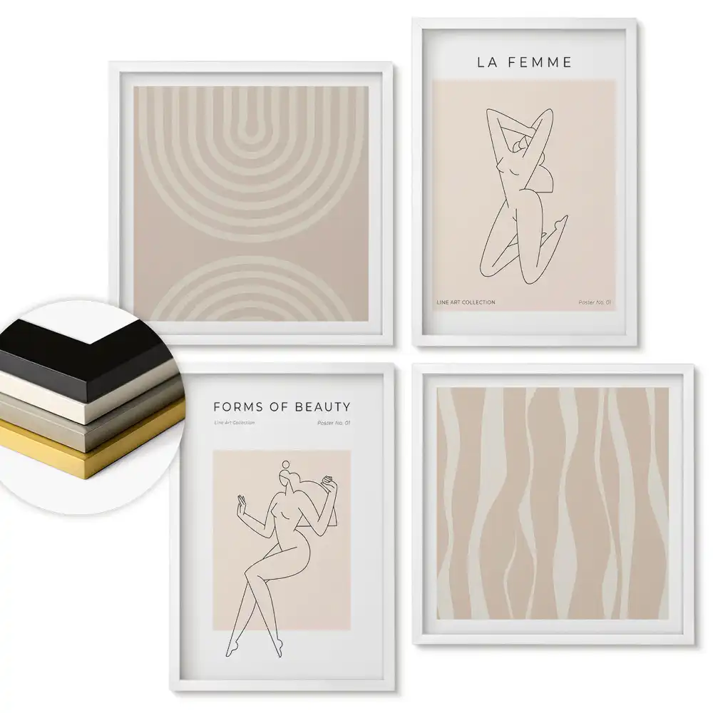 Set tablouri înrămate Forme abstracte și frumusețe feminină