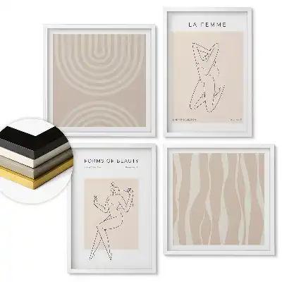Set tablouri înrămate Forme abstracte și frumusețe feminină