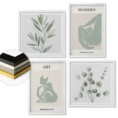 Set tablouri înrămate Grafică modernă cu motive vegetale