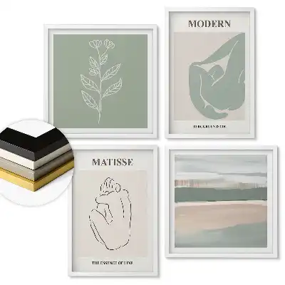Set 4 tablouri înrămate Inspirații moderne în arta grafică