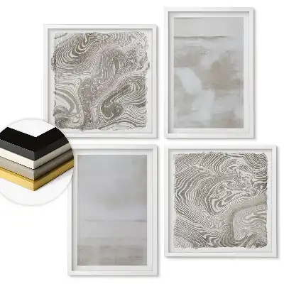 Set tablouri înrămate Modele abstracte în nuanțe de bej