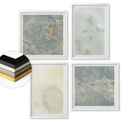 Set 4 tablouri înrămate Modele abstracte în culori delicate