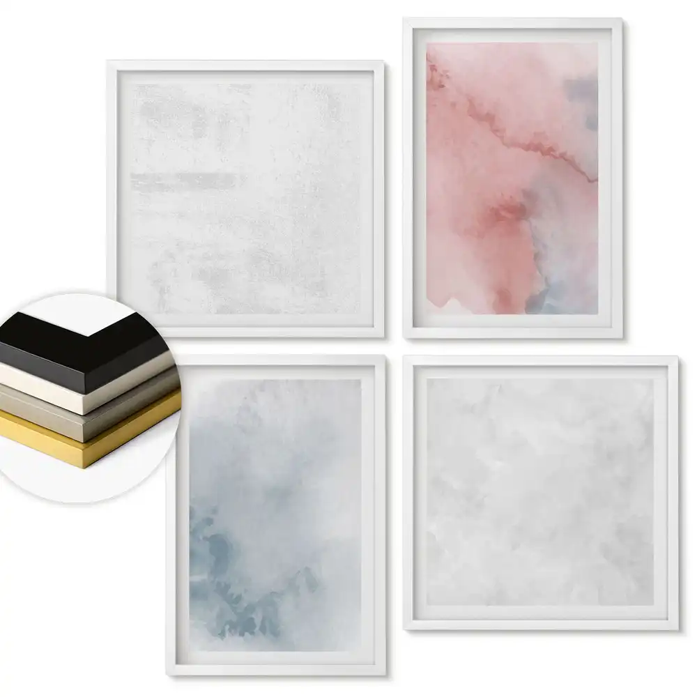 Set tablouri înrămate Compoziții abstracte în culori delicate
