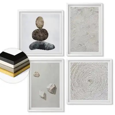 Set 4 tablouri înrămate Minimalism și armonie în spațiu
