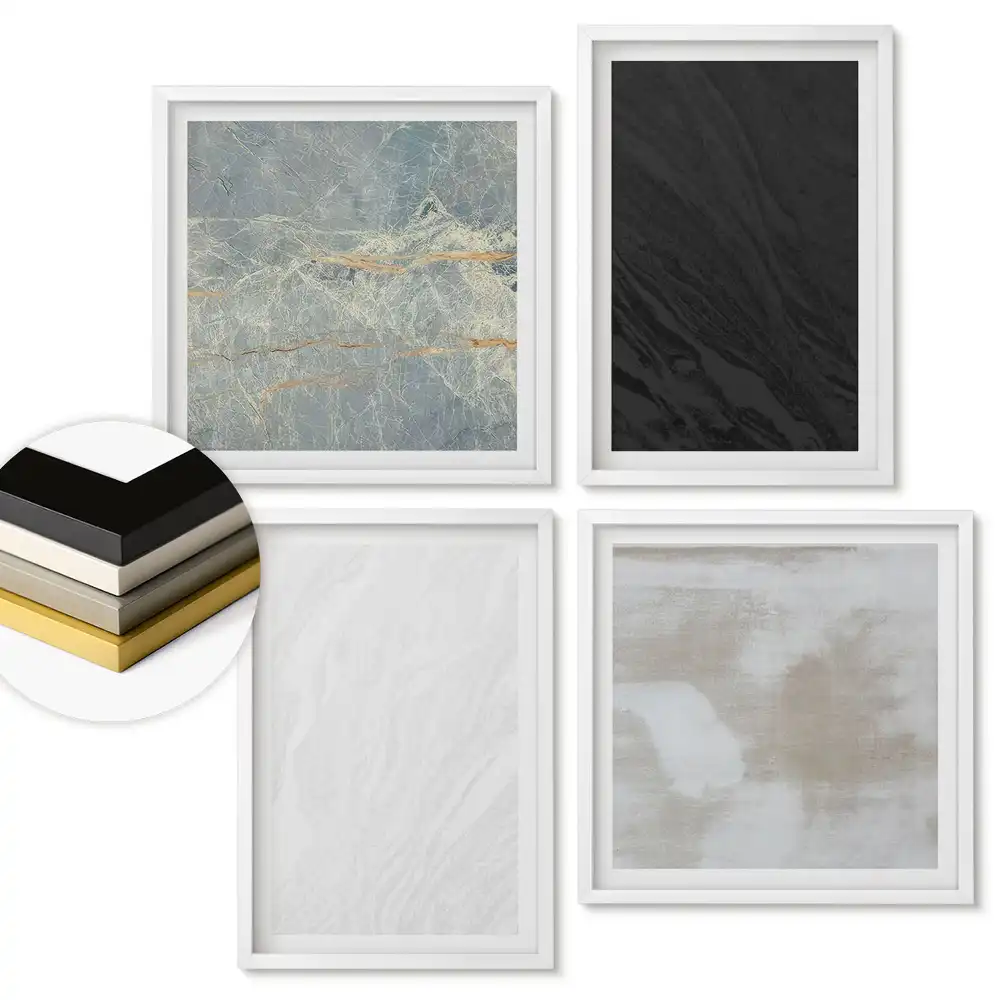 Set de tablouri înrămate cu texturi abstracte în culori estompate