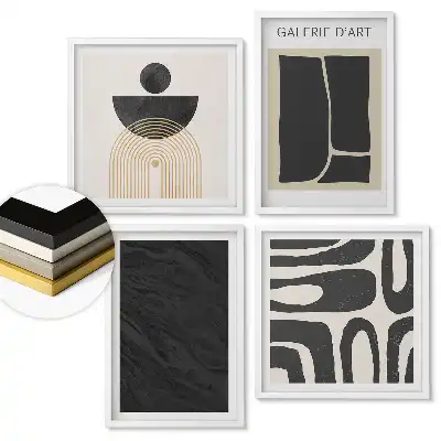 Set 4 tablouri înrămate Modele abstracte într-un stil modern