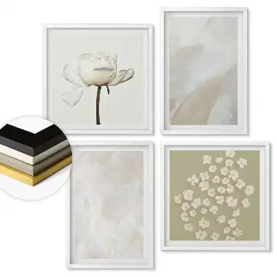 Set tablouri înrămate Flori delicate și fundaluri subtile