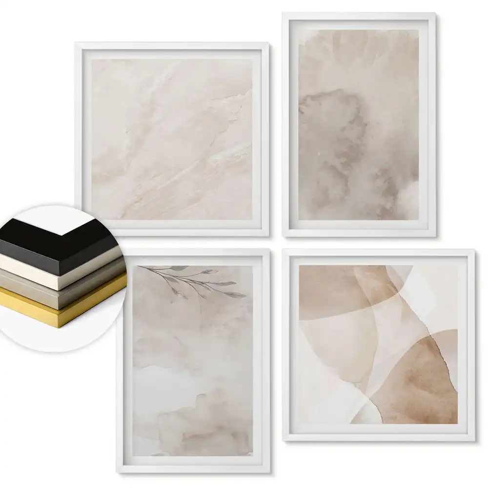 Set de tablouri înrămate Nuanțe abstracte în tonuri delicate