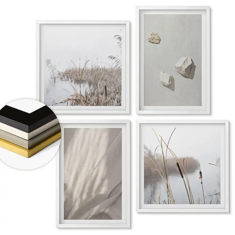 Set de tablouri înrămate Inspirații minimaliste din natură și textură