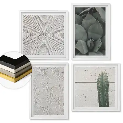 Set 4 tablouri înrămate Inspirații din plante într-un stil minimalist