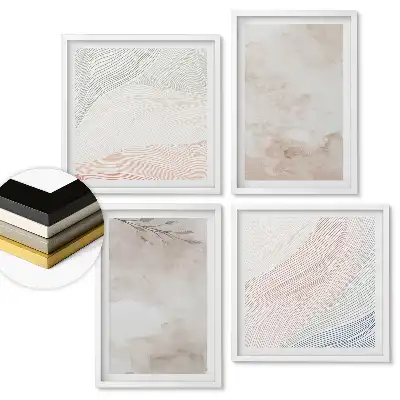 Set de tablouri înrămate cu modele abstracte în nuanțe delicate