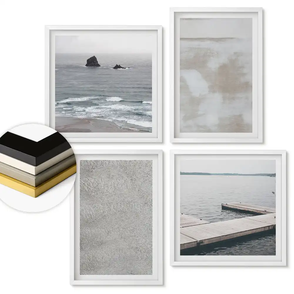 Set de tablouri înrămate Liniștea naturii în stil minimalist