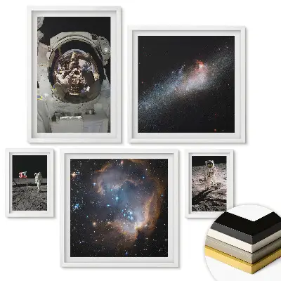 Set 5 tablouri înrămate Descoperiri spațiale și călătorii galactice