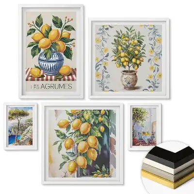 Set 5 tablouri înrămate Inspirații citrice în culorile naturii