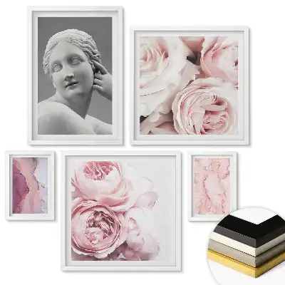 Set tablouri înrămate Inspirații florale și sculptură clasică