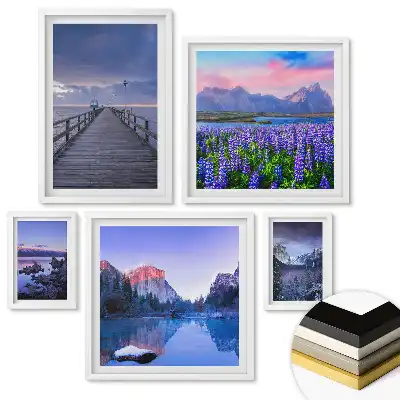 Set de tablouri înrămate cu peisaje naturale în diferite anotimpuri