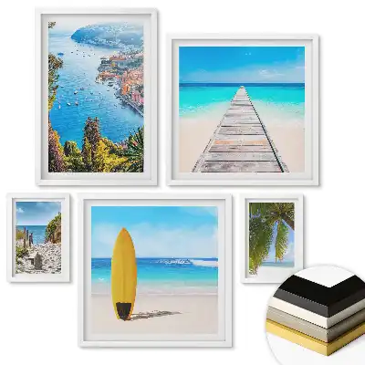 Set 5 tablouri înrămate Plaje paradisiace și o mare calmă