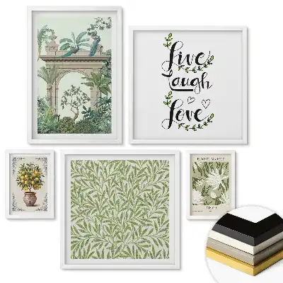 Set 5 tablouri înrămate Inspirații de design interior în stil botanic