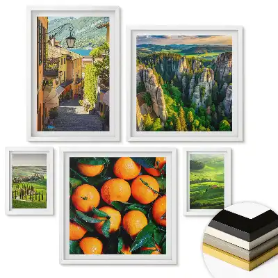 Set tablouri înrămate Peisaje toscane și fructe suculente