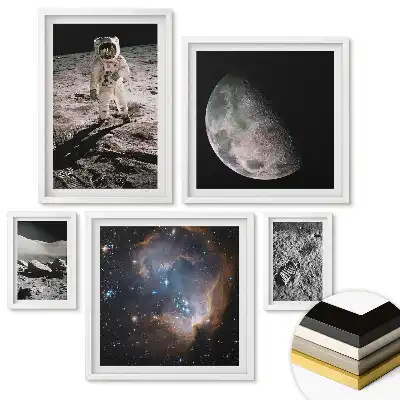 Set tablouri înrămate Călătorii spațiale și descoperiri lunare
