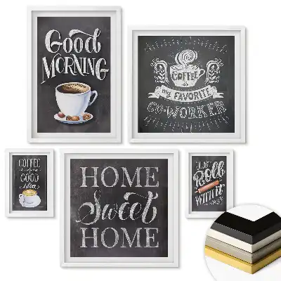 Set tablouri înrămate Inspirații pentru cafea și artă pentru casă