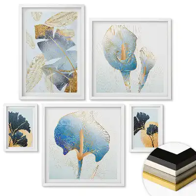 Set 5 tablouri înrămate Eleganța florilor într-un stil modern