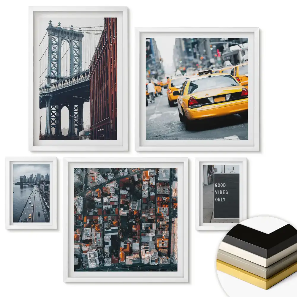 Set tablouri înrămate Atmosfera newyorkeză și vibrațiile pozitive