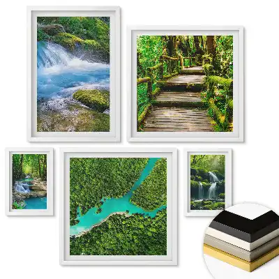 Set 5 tablouri înrămate Frumusețea naturii în patru cadre