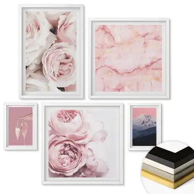 Set 5 tablouri înrămate O combinație elegantă de eleganță și romantism