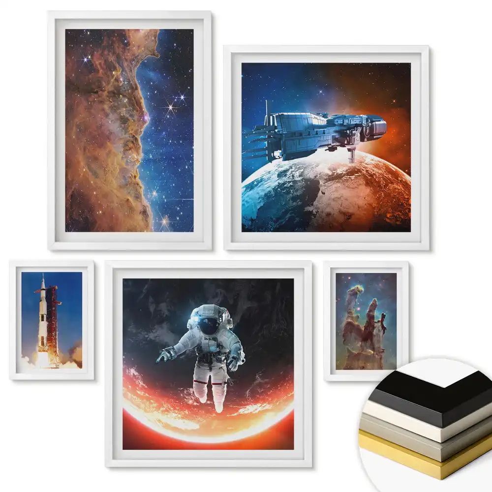Set 5 tablouri înrămate Explozii colorate ale artei moderne