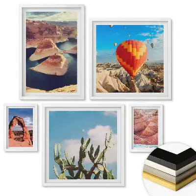 Set 5 tablouri înrămate Descoperind frumusețea naturii montane