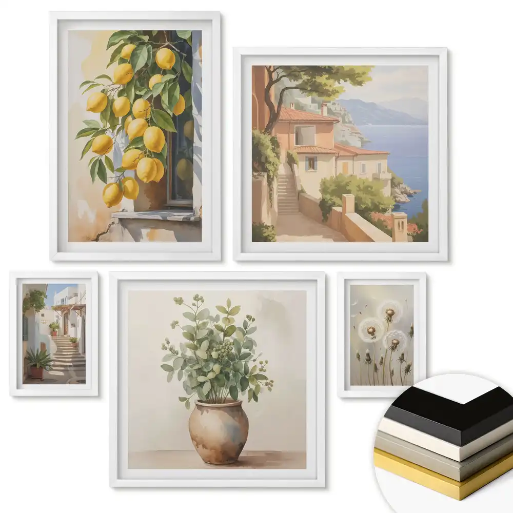 Set tablouri înrămate Inspirații de lămâie în pictură și arhitectură
